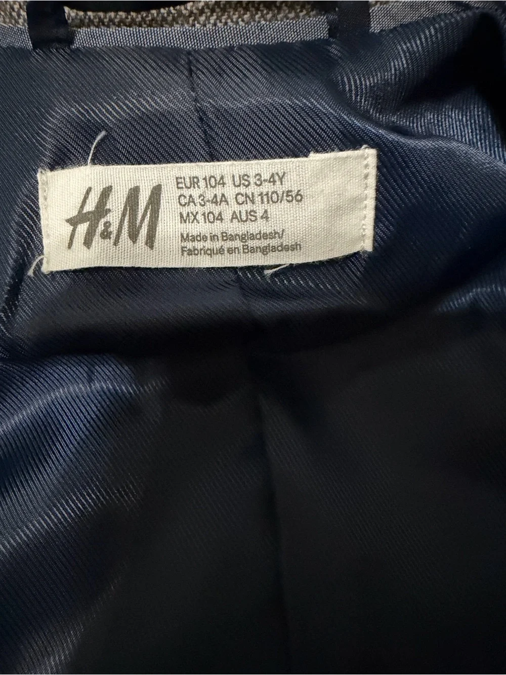 H&M Gray Blazer with Brown Elbow Patches